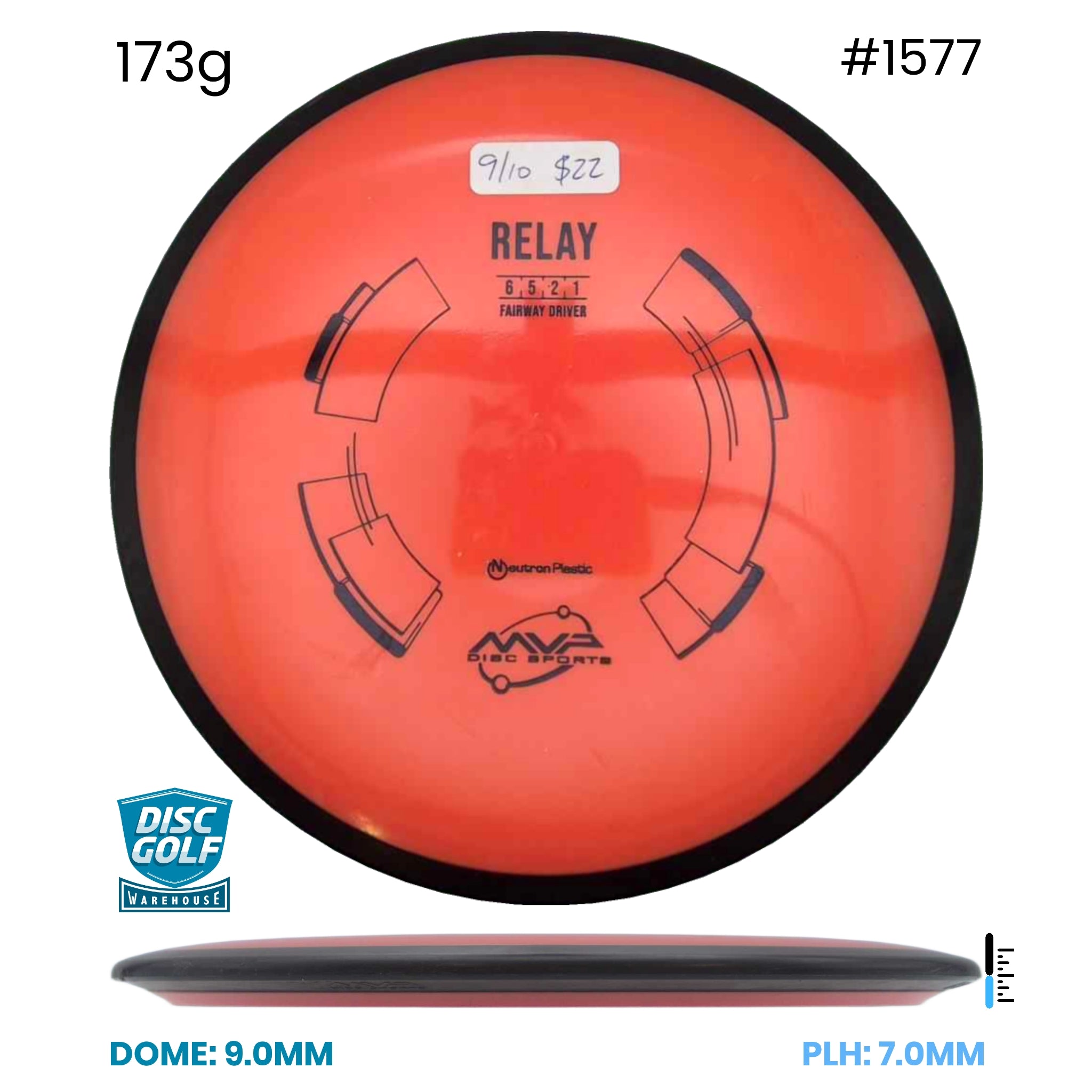 Disc Golf Warehouse Pre-loved Fairway Drivers Relay - Neutron - 9/10 173g