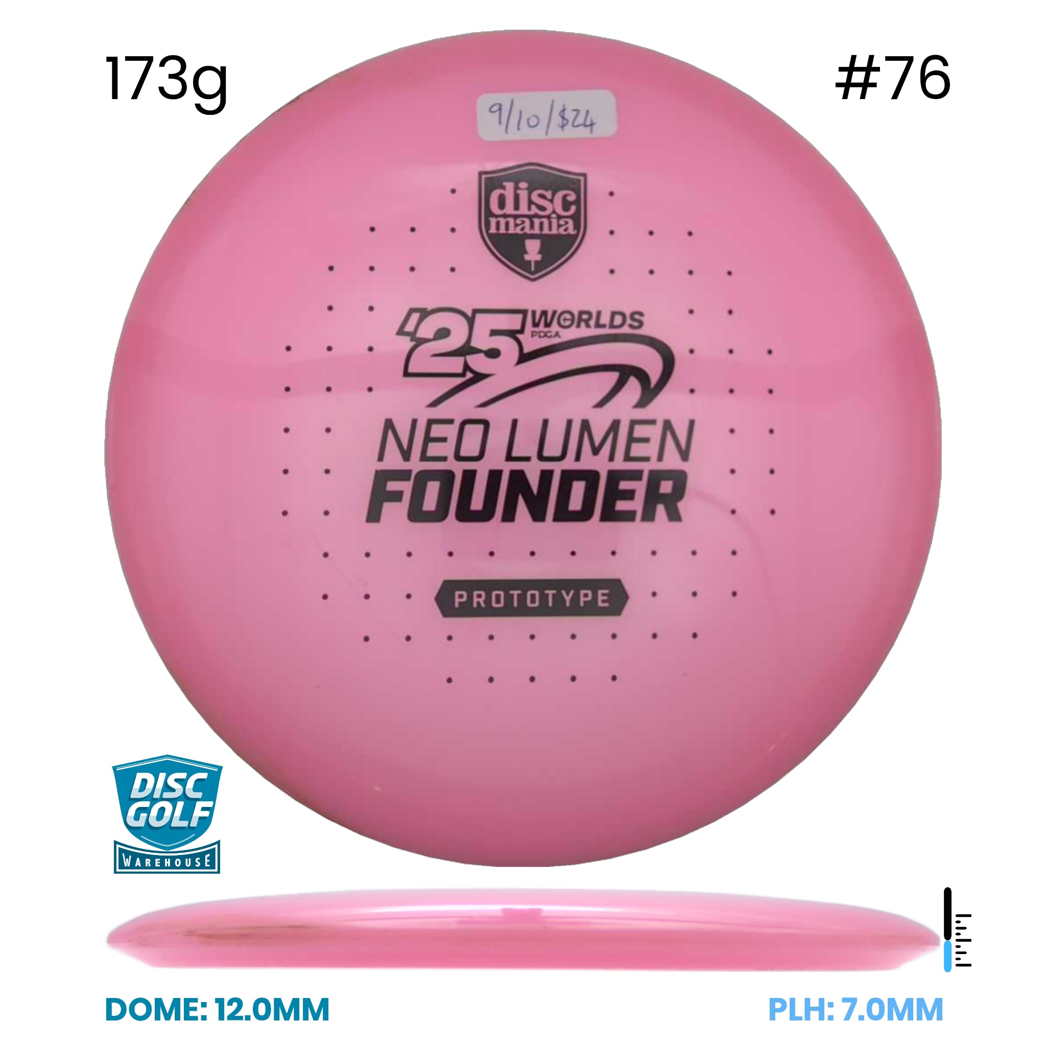 Disc Golf Warehouse Pre-loved Mid-Range Neo Lumen - Founder - 9/10 173g