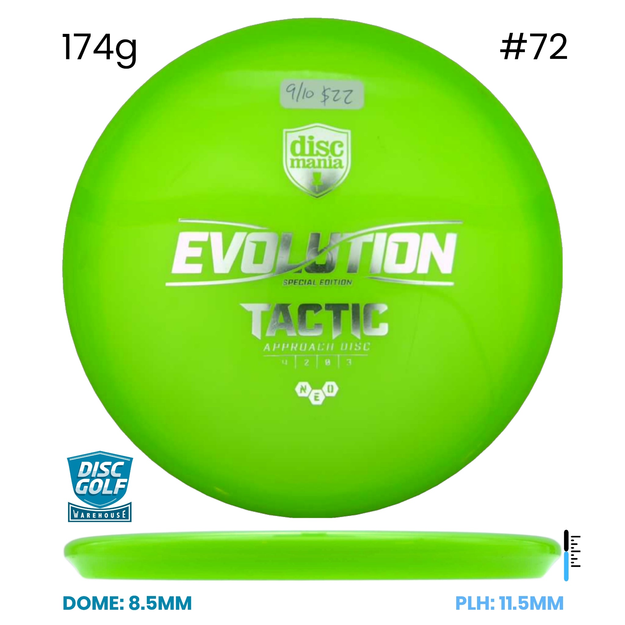 Disc Golf Warehouse Pre-loved Mid-Range Neo - Tactic - 9/10 174g