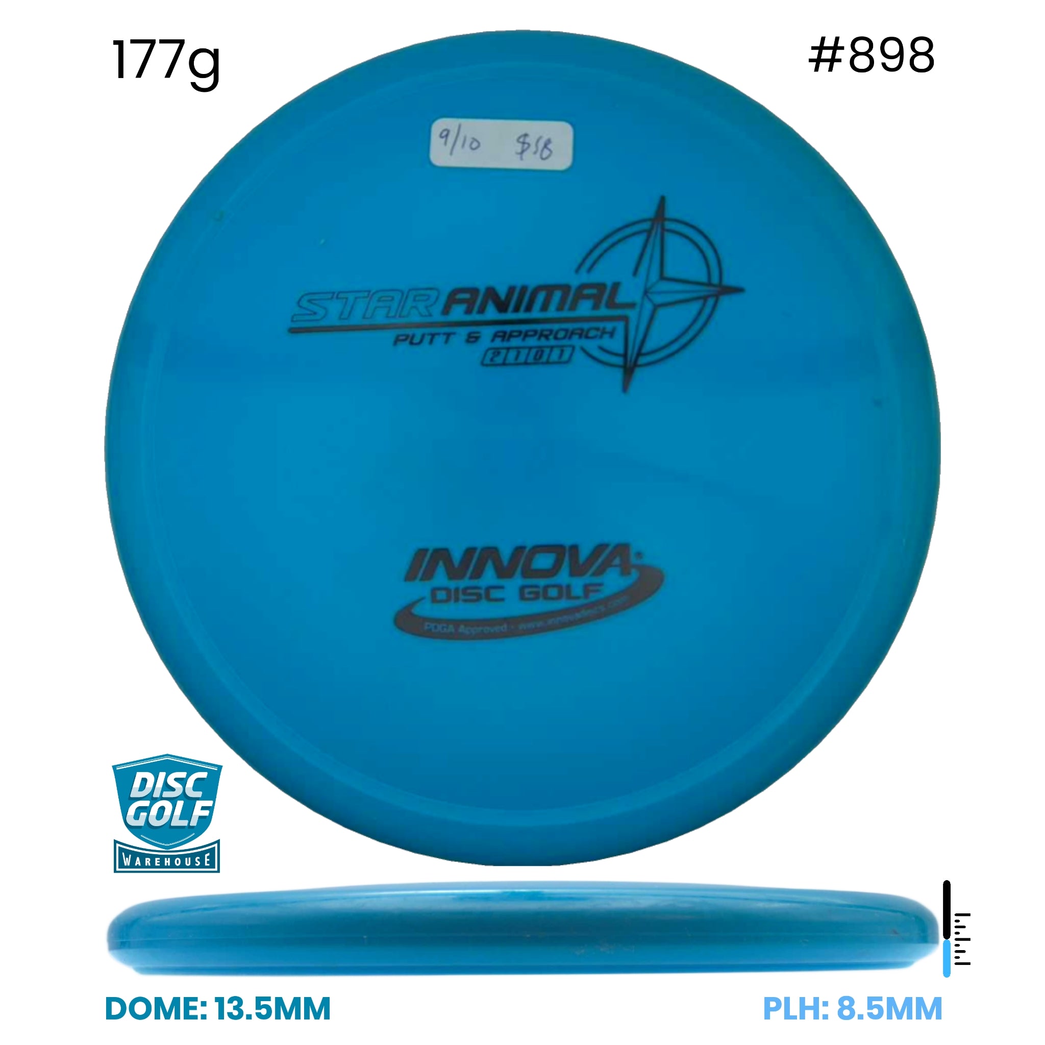 Disc Golf Warehouse Pre-loved Putt and Approach Blue/Black 177g