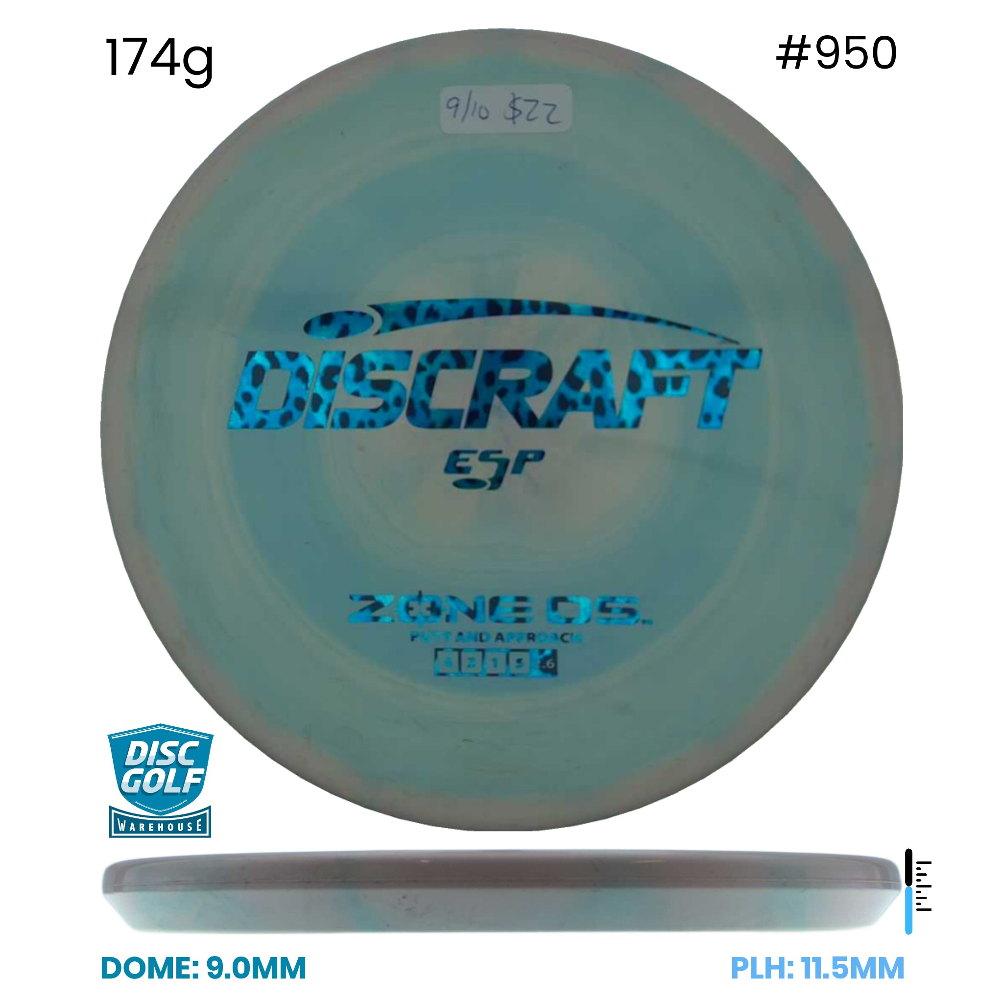 Disc Golf Warehouse Pre-loved Putt and Approach Blue/Blue Metallic 174g