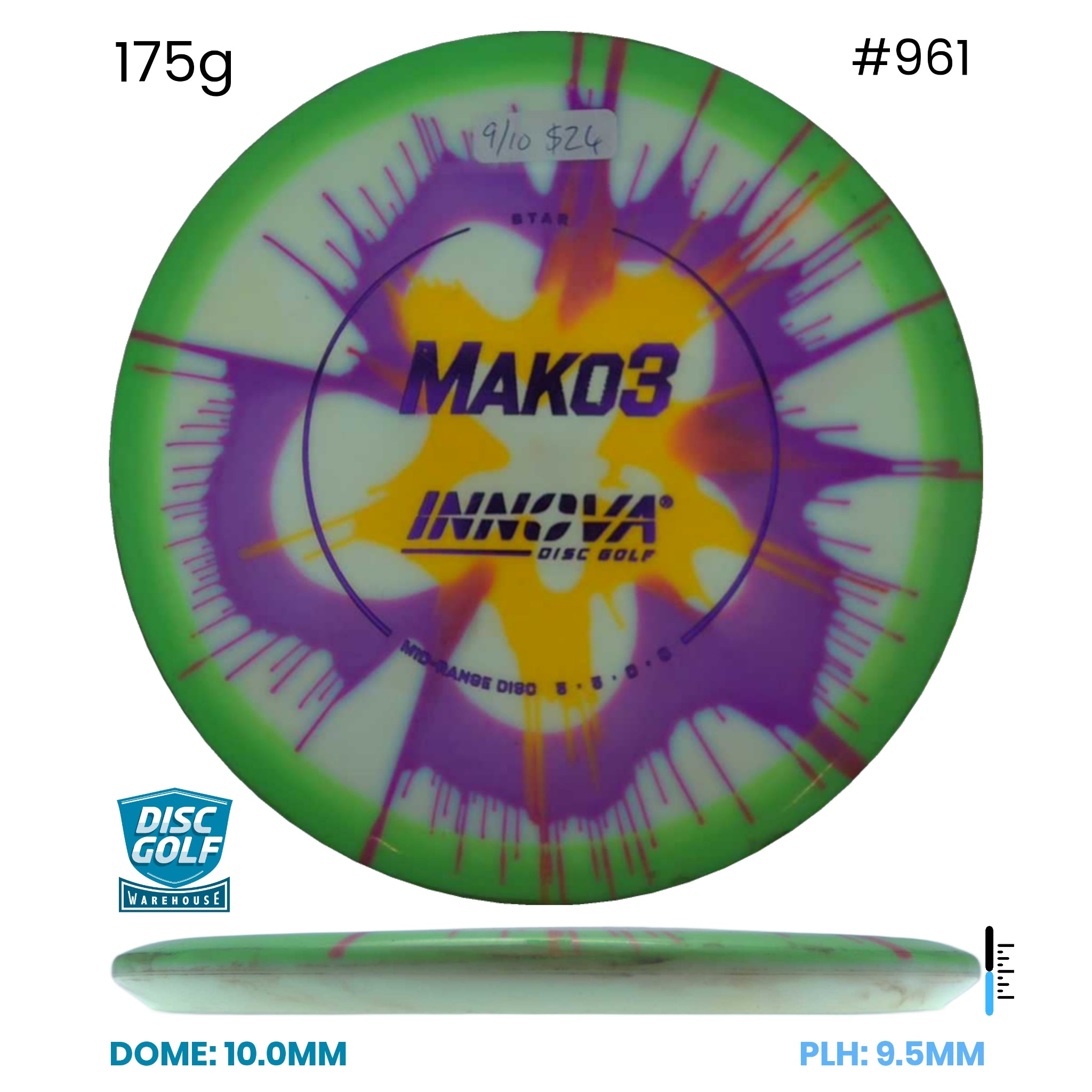 Disc Golf Warehouse Pre-loved Putt and Approach Mako 3 - Halo Star - 9/10/Purple 175g