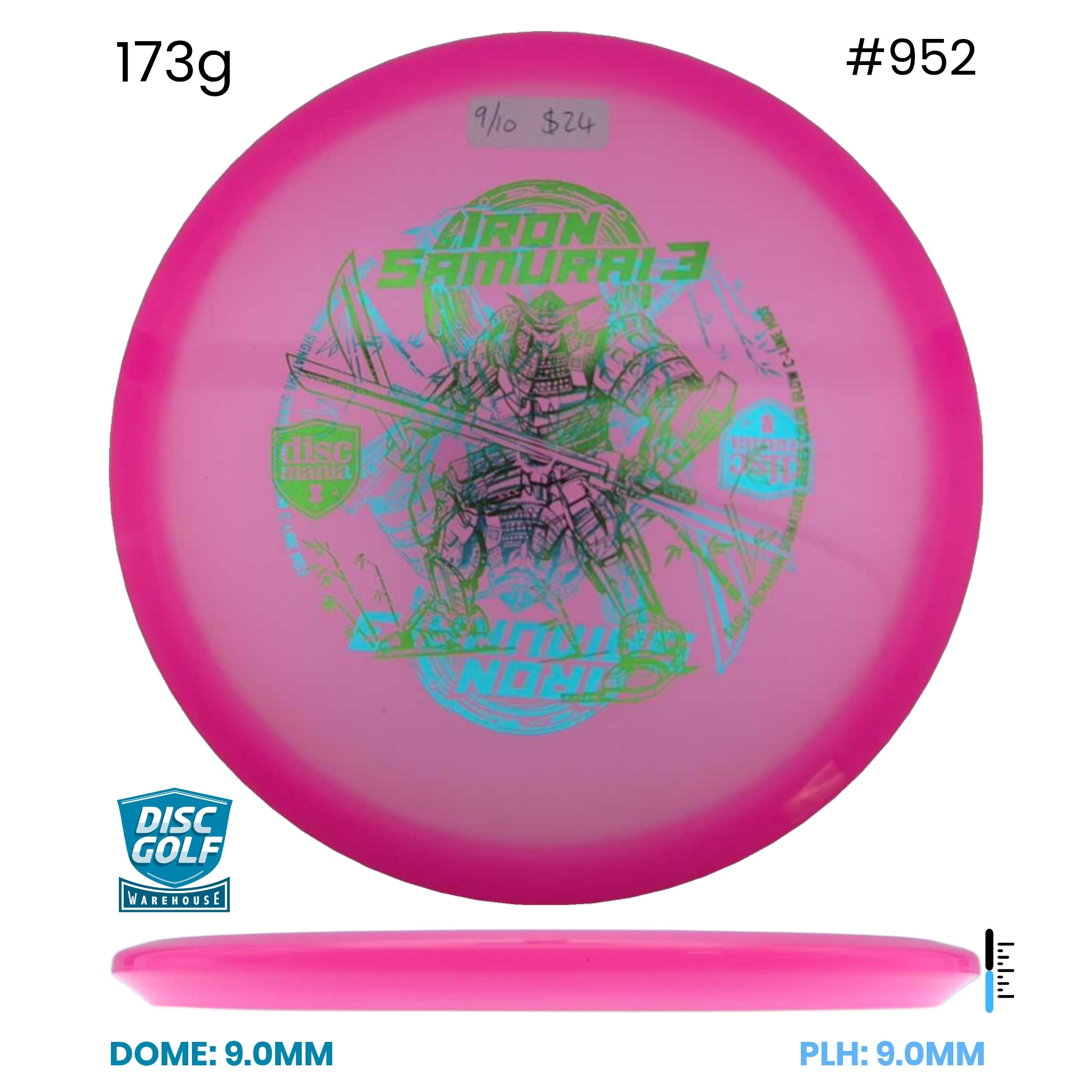Disc Golf Warehouse Pre-loved Putt and Approach Pink/Green Metallic, Blue Metallic 173g