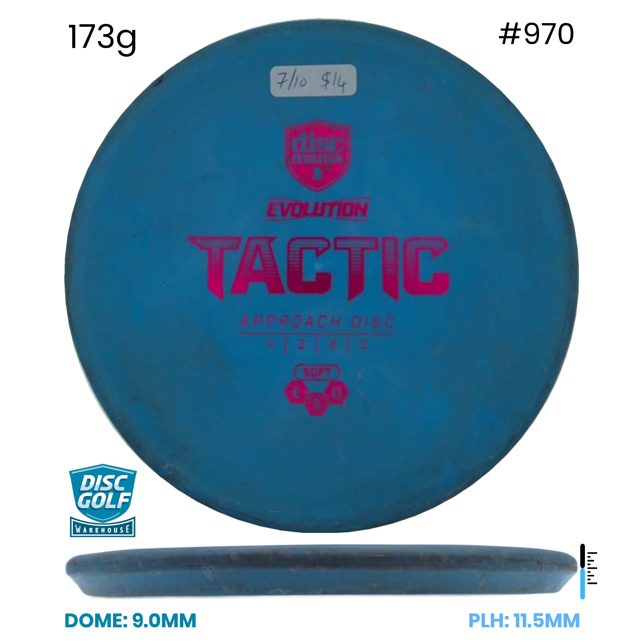 Disc Golf Warehouse Pre-loved Putt and Approach Tactic - EXO Soft - 7/10/Red 173g