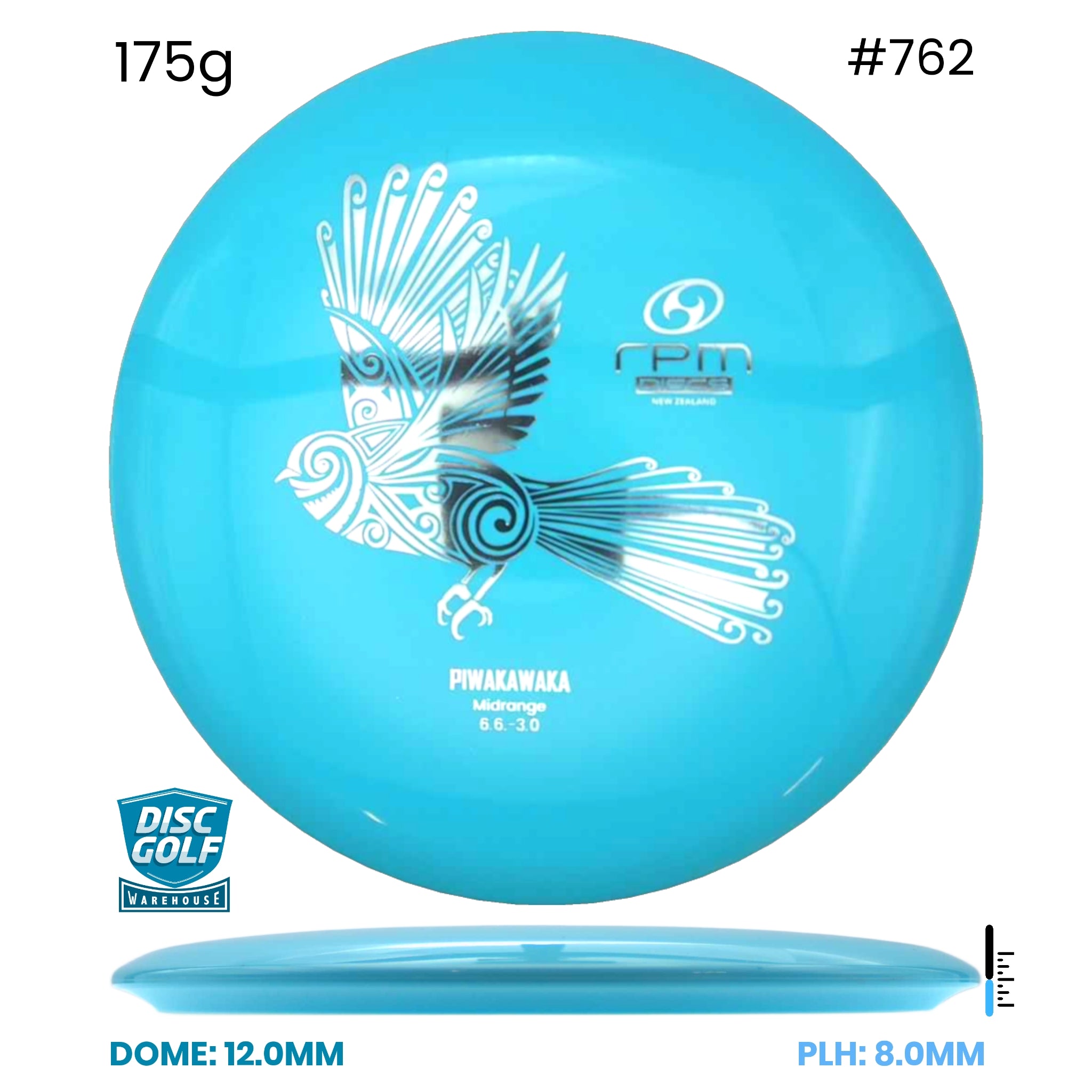 Disc Golf Warehouse RPM Piwakawaka - Atomic Plastic Blue/Silver 175g