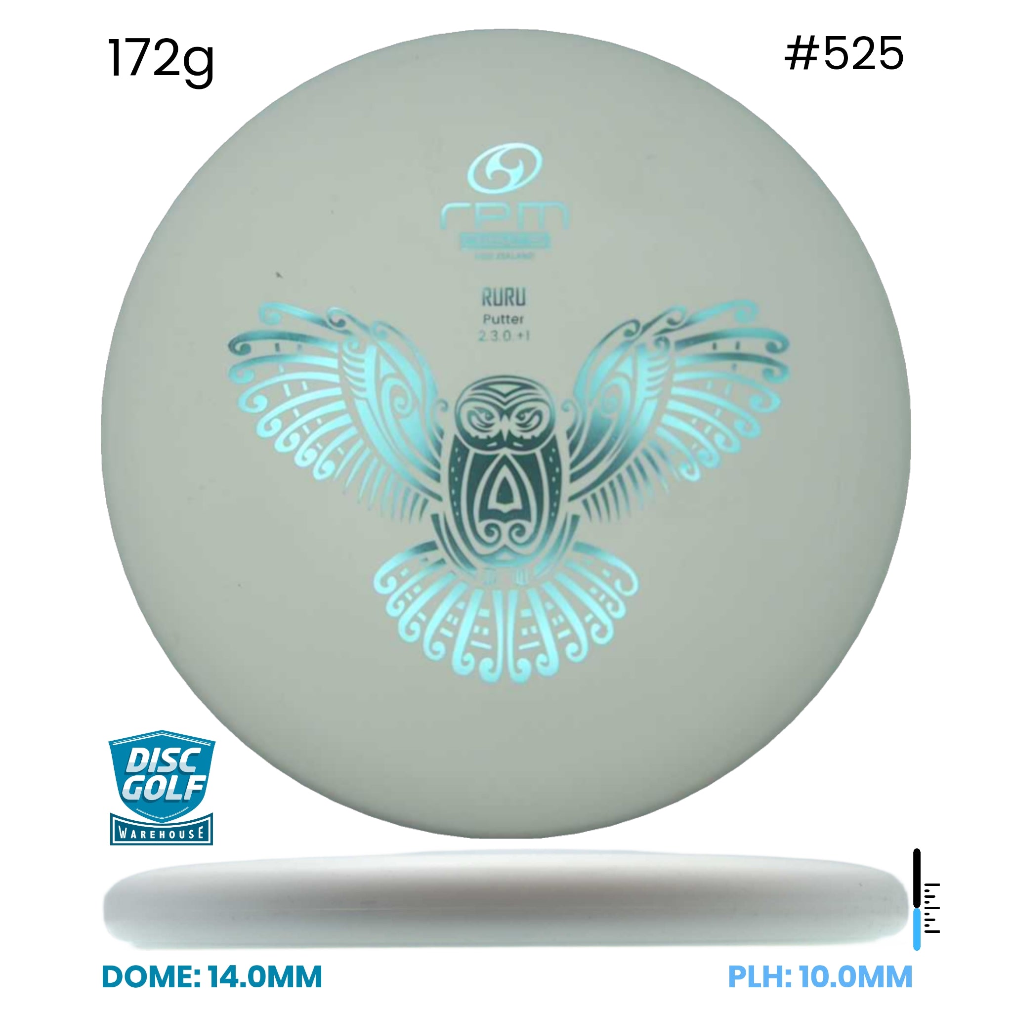 Disc Golf Warehouse RPM Ruru - Magma Plastic White/Blue Metallic 172g