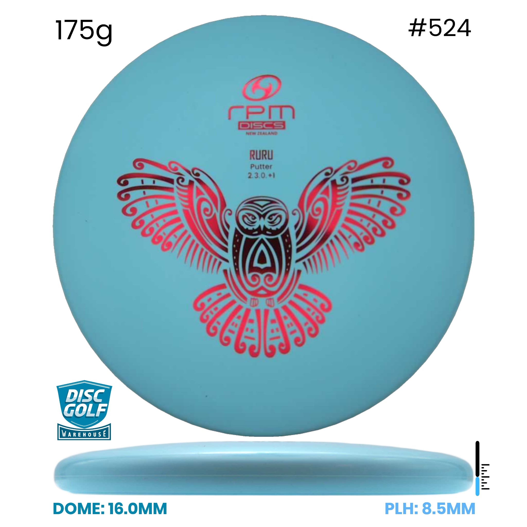 Disc Golf Warehouse RPM Ruru - Strata Plastic Blue/Red Metallic 175g