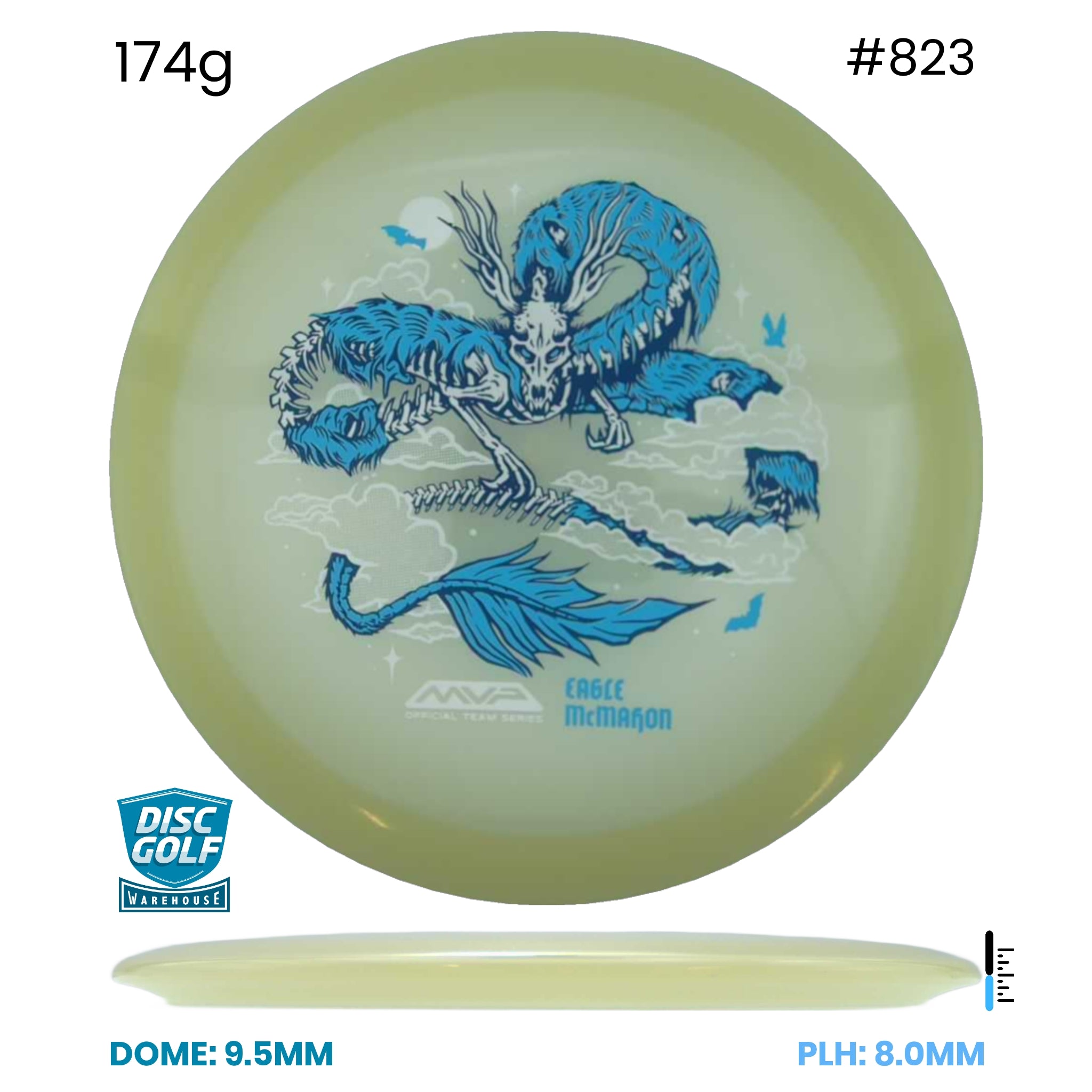 Disc Golf Warehouse Streamline Ascend - Eclipse Plastic - Eagle McMahon Halloween Team Series Glow/Blue Stamp 174g