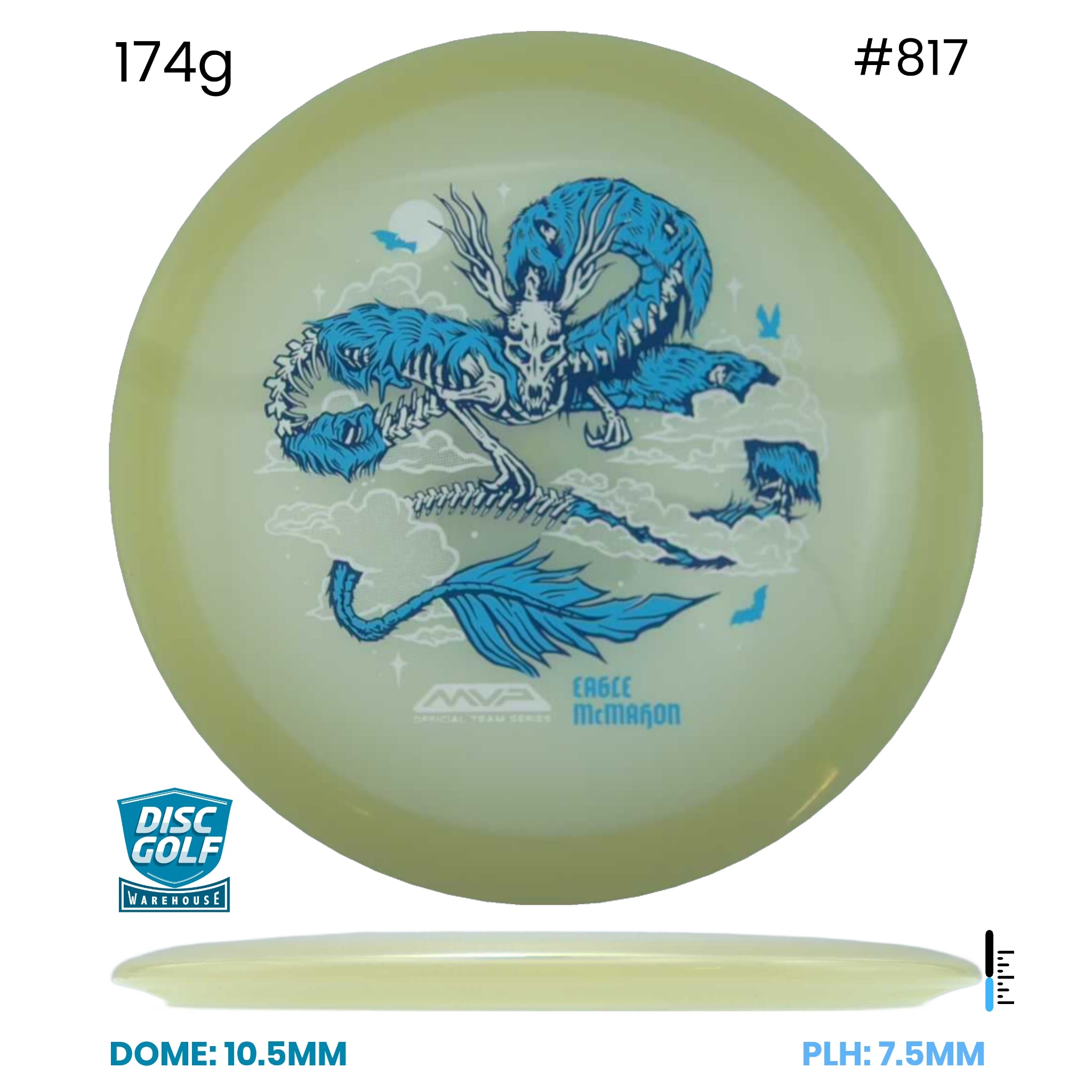 Disc Golf Warehouse Streamline Ascend - Eclipse Plastic - Eagle McMahon Halloween Team Series Glow/Blue Stamp 174g