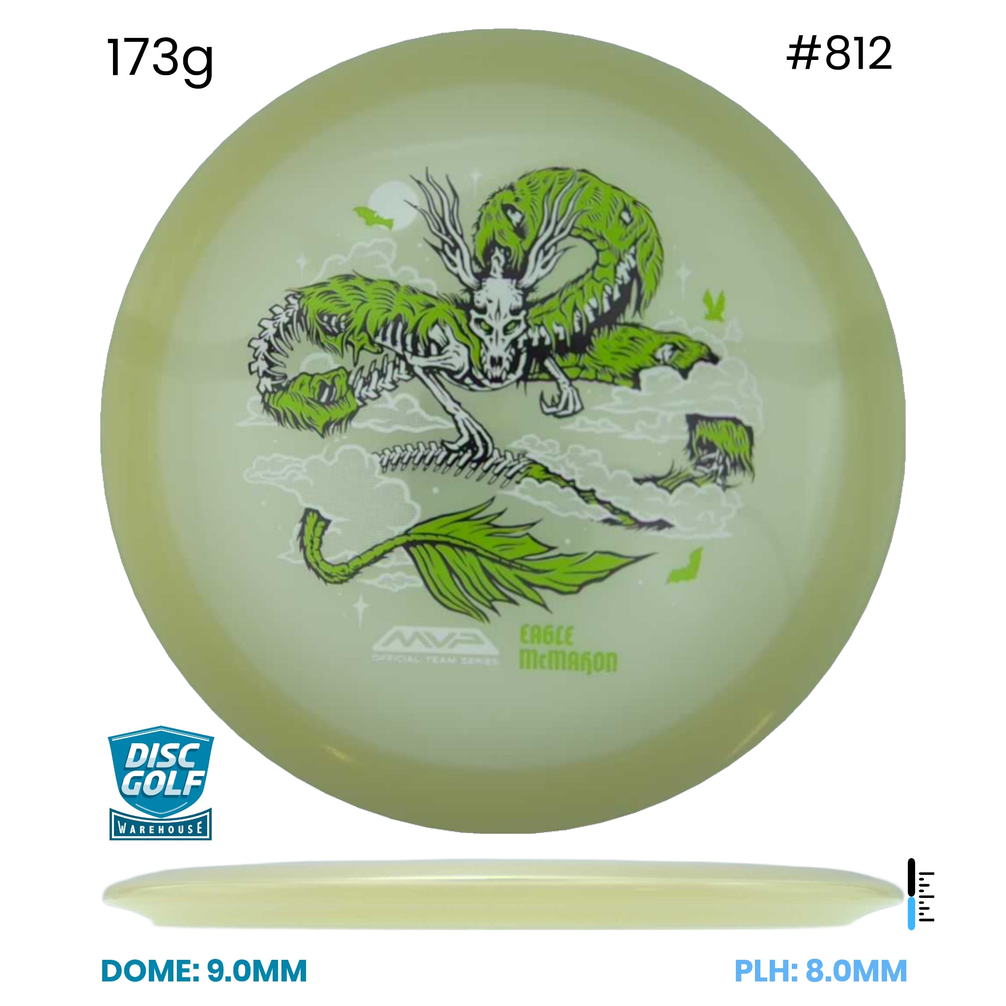 Disc Golf Warehouse Streamline Ascend - Eclipse Plastic - Eagle McMahon Halloween Team Series Glow/Green Stamp 173g