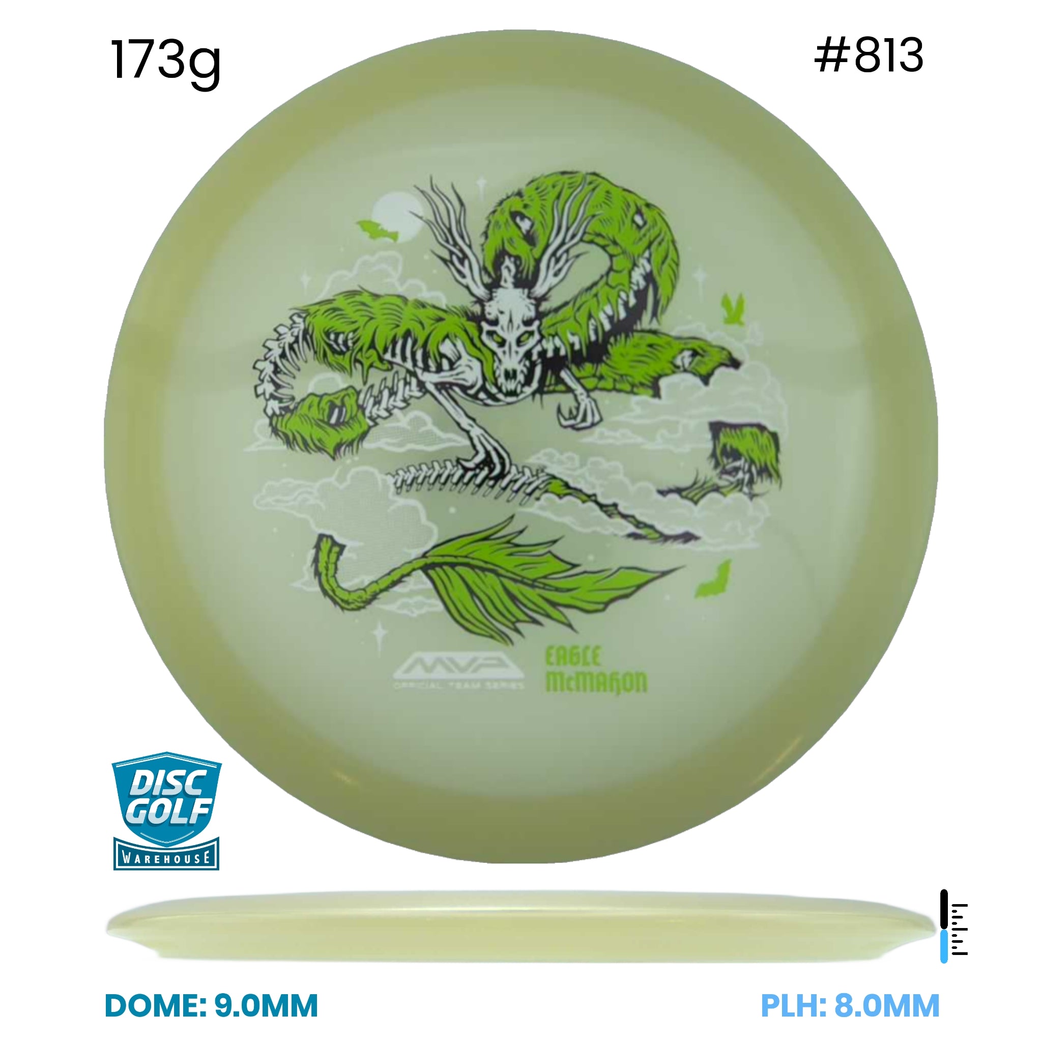 Disc Golf Warehouse Streamline Ascend - Eclipse Plastic - Eagle McMahon Halloween Team Series Glow/Green Stamp 173g