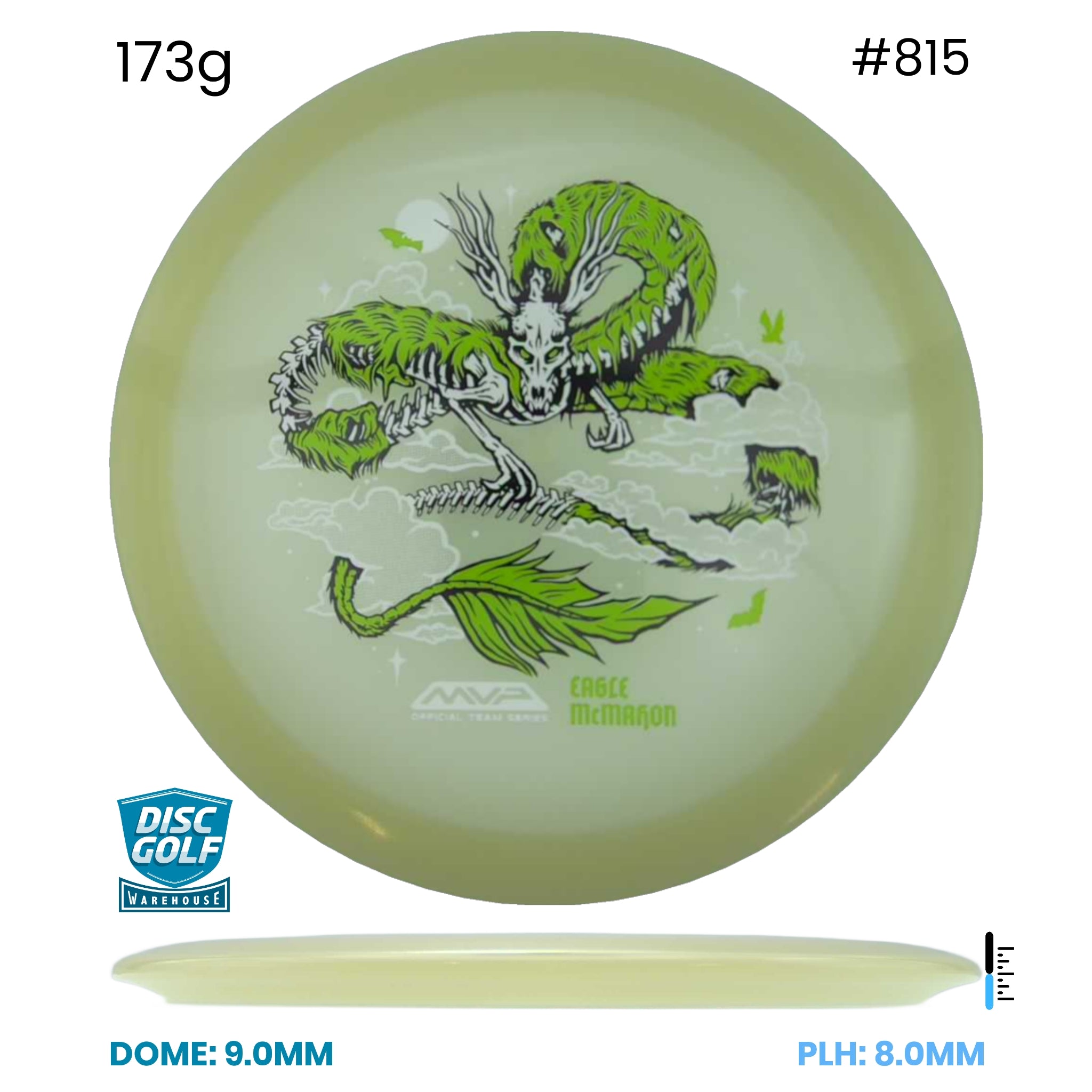 Disc Golf Warehouse Streamline Ascend - Eclipse Plastic - Eagle McMahon Halloween Team Series Glow/Green Stamp 173g