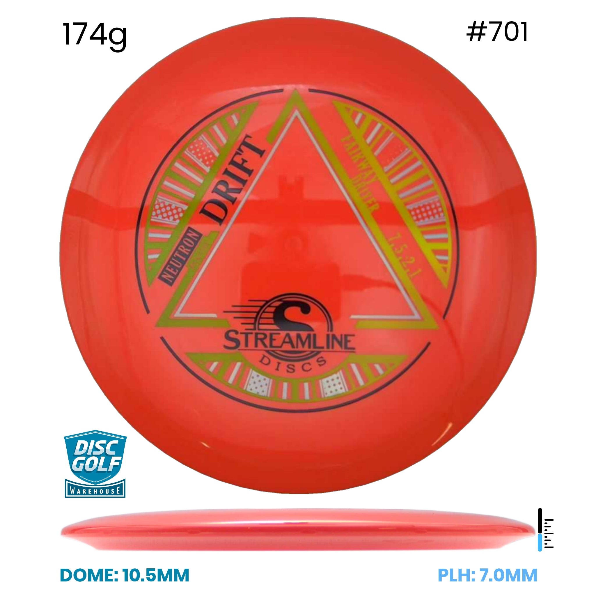Disc Golf Warehouse Streamline Drift - Neutron Plastic Orange/Black, Green Metallic 174g