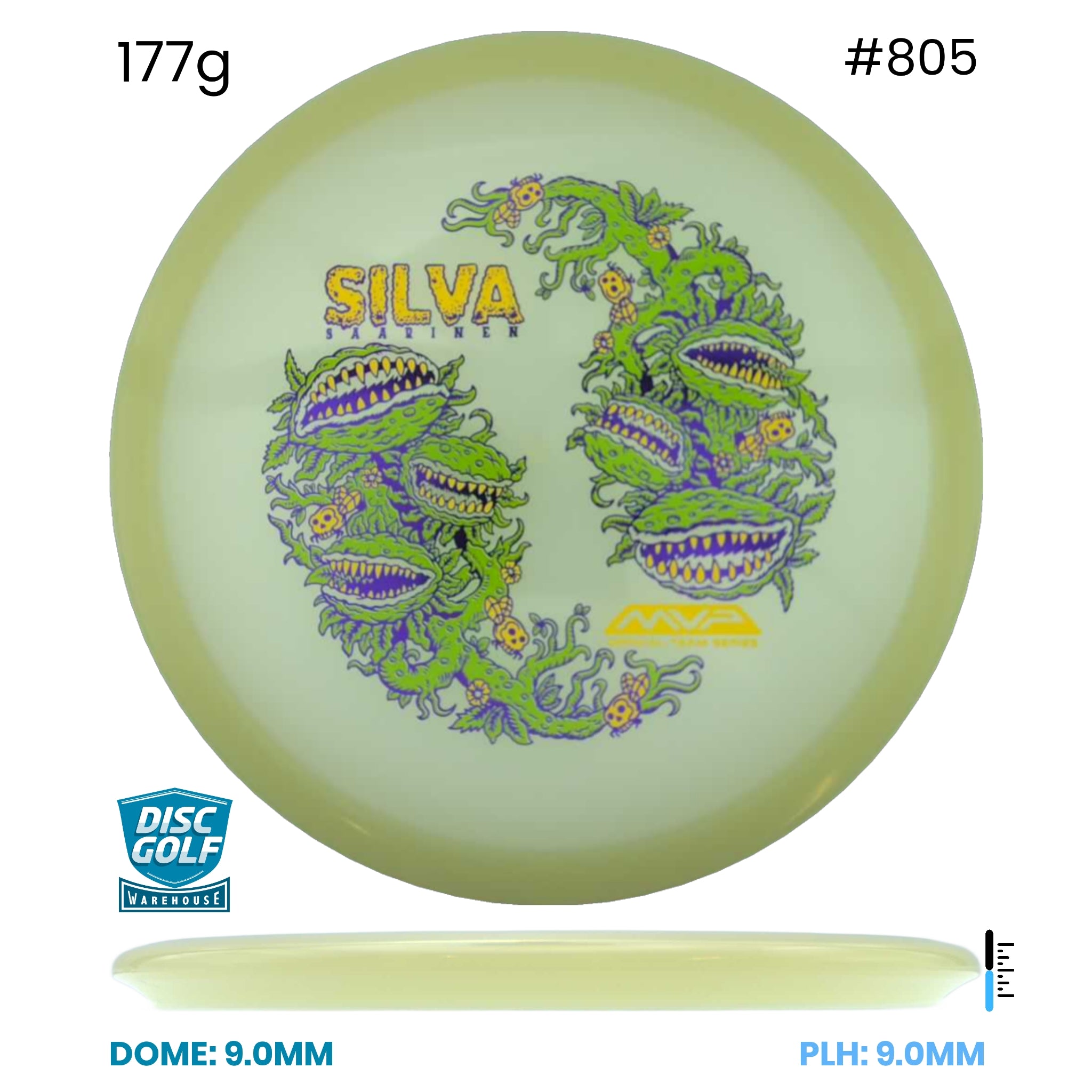 Disc Golf Warehouse Streamline Echo - Eclipse Plastic - Silva Saarinen Halloween Team Series Glow/Green Stamp 177g