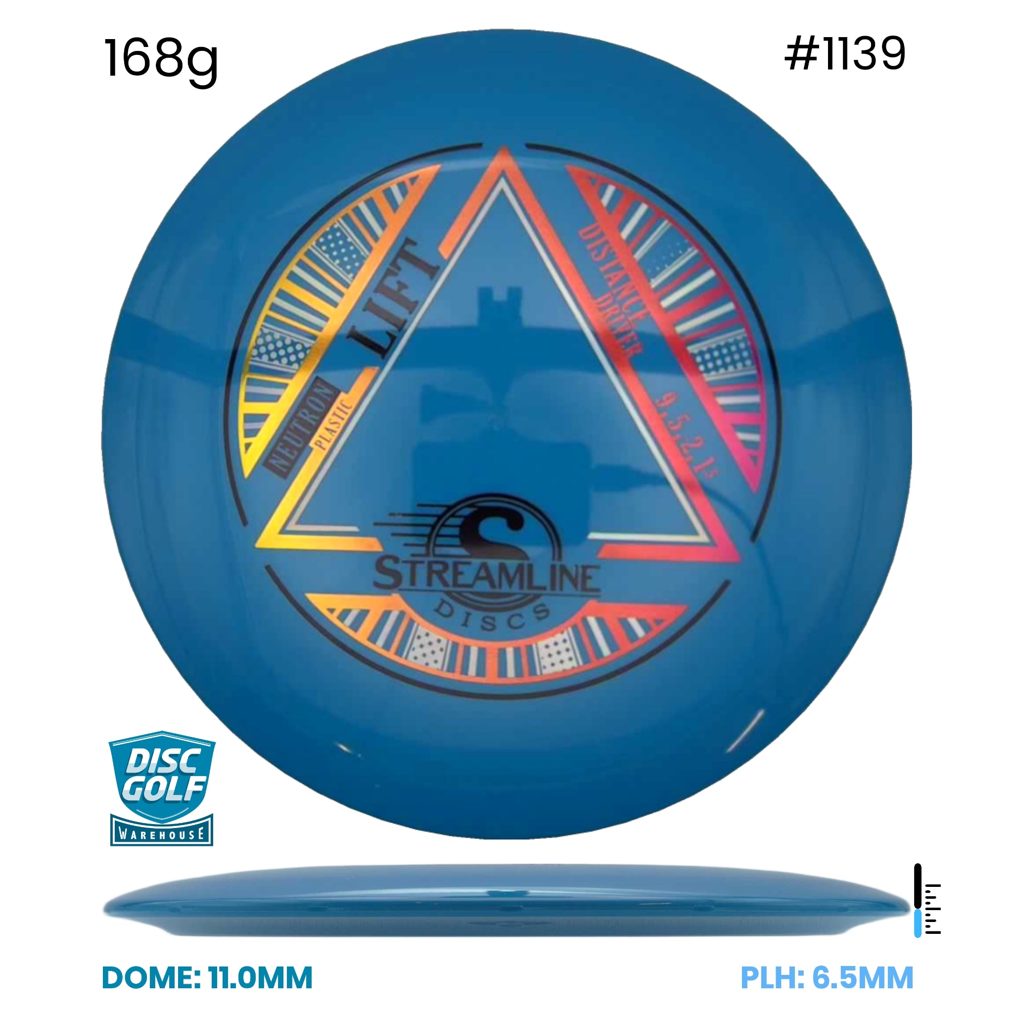 Disc Golf Warehouse Streamline Lift - Neutron Plastic Blue/Multicolor 168g