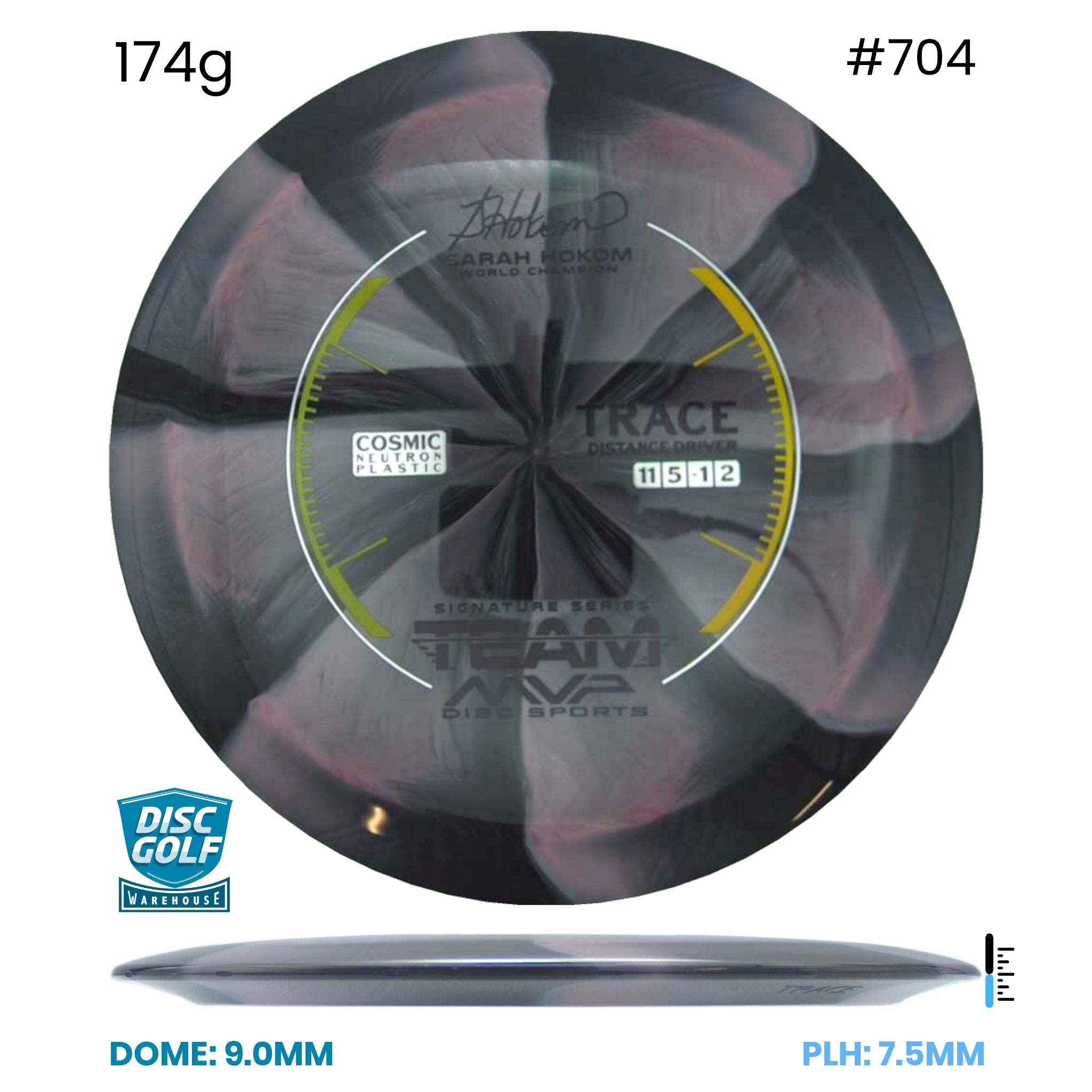 Disc Golf Warehouse Streamline Trace - Cosmic Neutron Plastic Black/Silver, Gold 174g