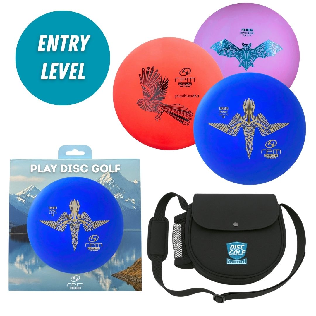 RPM Discs 3 Disc Starter Set with box and DGW Starter Bag, OG Shield โ Pekapeka, Piwakawaka and Takapu discs