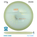 Disc Golf Warehouse Axiom Hex - Total Eclipse Plastic Blue/Green Glow Rim/Gold, Red Metallic 177g