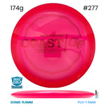 Disc Golf Warehouse Climo Discs Coast - Victory Line Plastic - First Run Pink/Red Metallic 174g