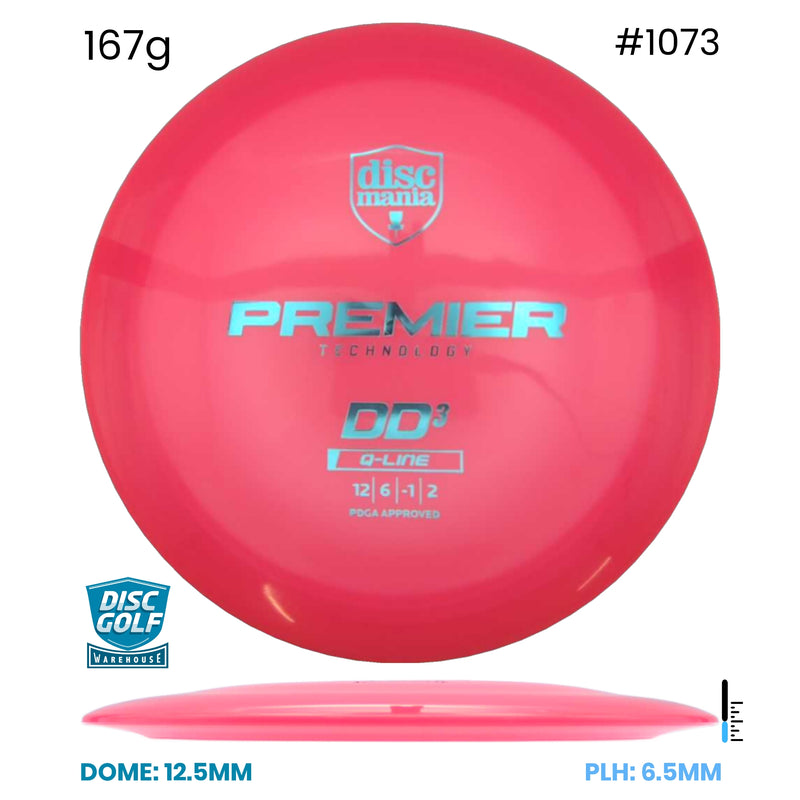 Disc Golf Warehouse Discmania DD3 - Premier Q-Line Plastic Pink/Blue Metallic 167g