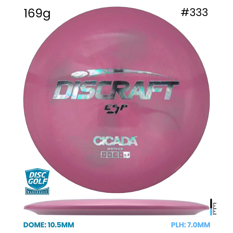 Disc Golf Warehouse Discraft Cicada - ESP Plastic Pink/Silver 169g