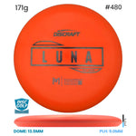 Disc Golf Warehouse Discraft Luna - Putter Line Soft Orange/Black 171g