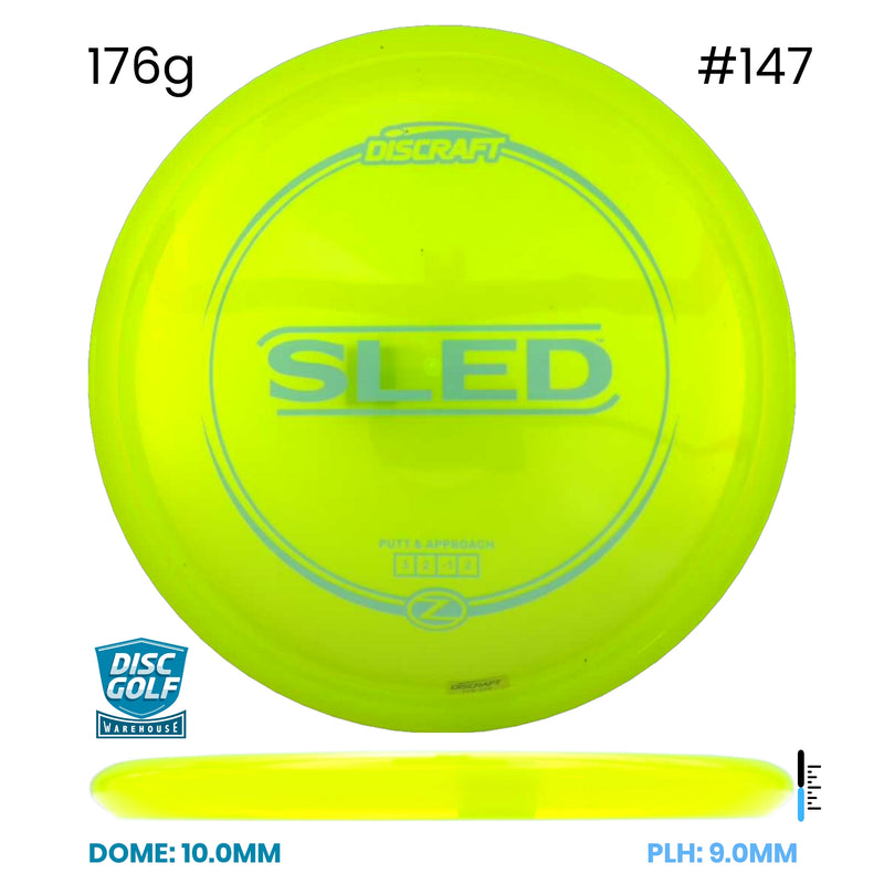 Disc Golf Warehouse Discraft Sled - Z Plastic Yellow/Blue Metallic 176g