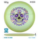 Disc Golf Warehouse Innova Arachnid - Proto Glow Champion Plastic - Halloween Stamp Glow/Purple Metallic, Gold 180g