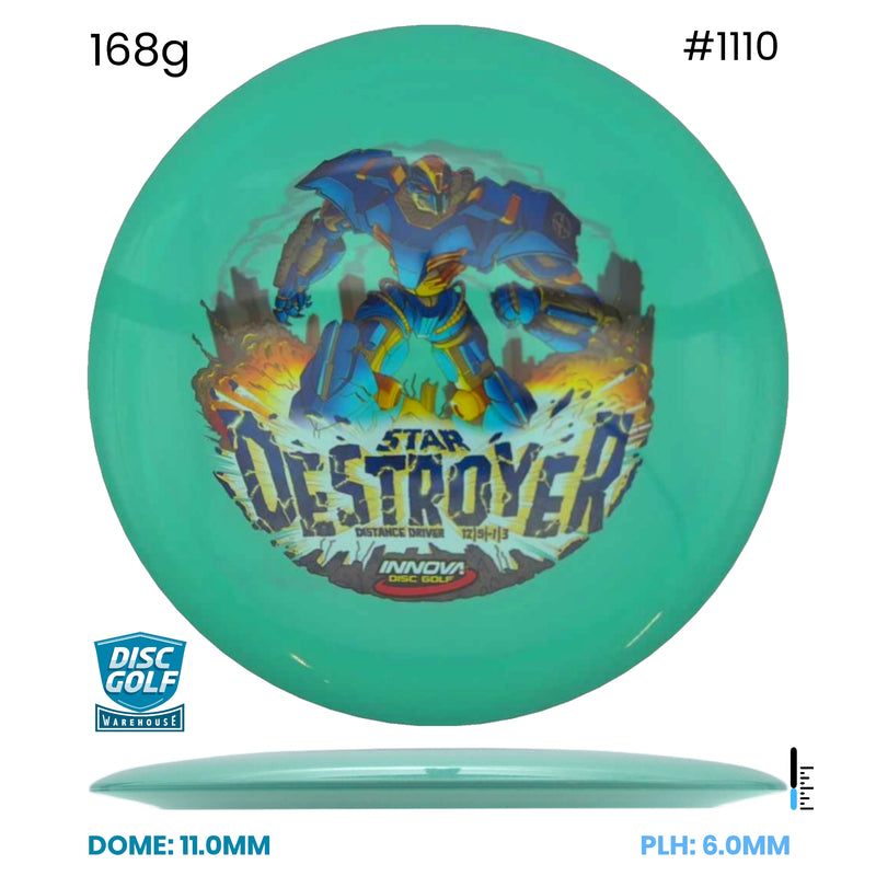 Disc Golf Warehouse Innova Destroyer - InnVision Star Plastic Teal/Multicolor 168g