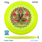 Disc Golf Warehouse Innova Destroyer - Proto Glow Halo Champion Plastic - Ohn Scoggins 2026 Tour Series Yellow/Multicolor 175g