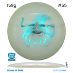 Disc Golf Warehouse Latitude 64 Amber - Opto Plastic White/Blue Stamp/Blue Metallic 159g