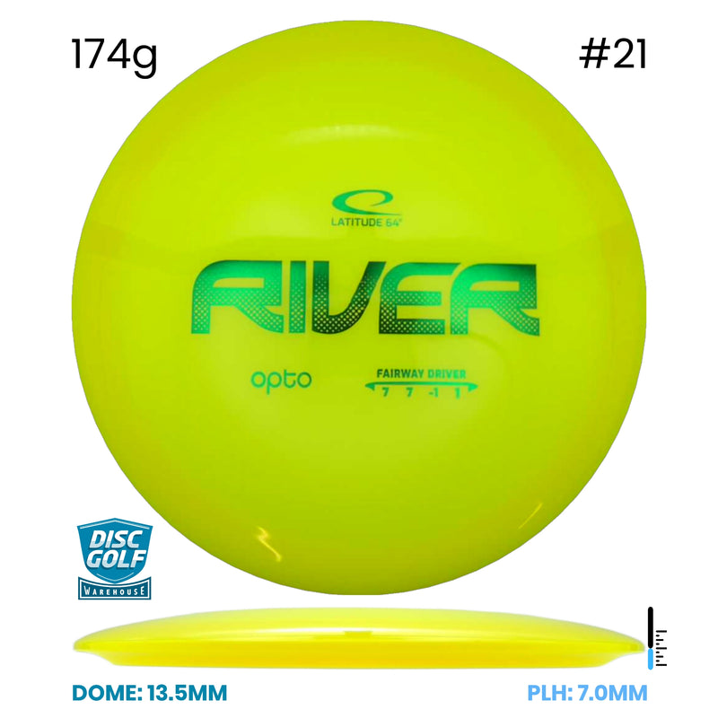 Disc Golf Warehouse Latitude 64 River - Opto Plastic Yellow/Green Metallic 174g