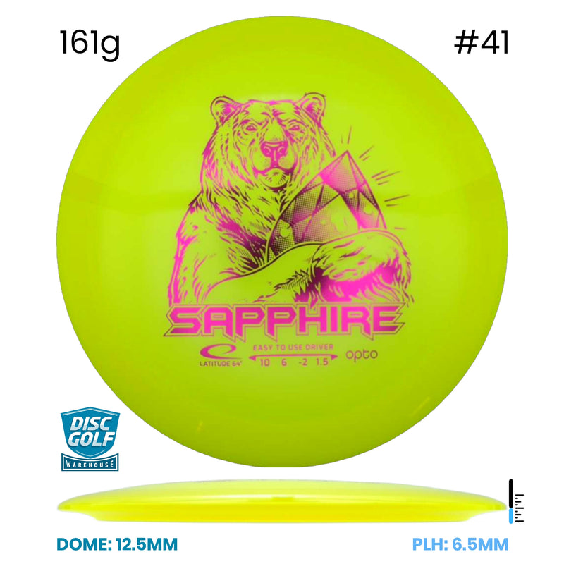 Disc Golf Warehouse Latitude 64 Sapphire - Opto Plastic Yellow/Red Metallic 161g