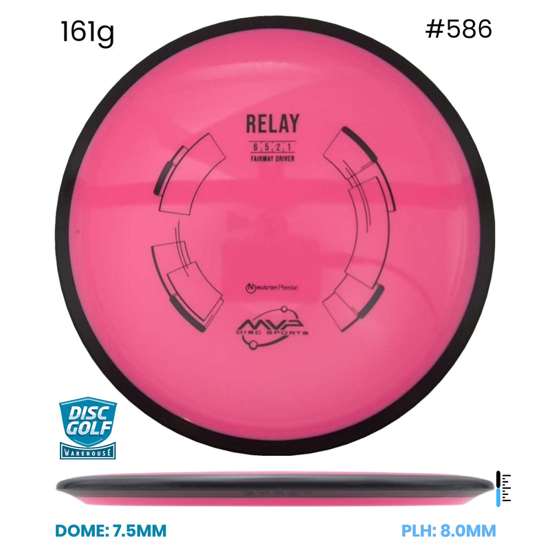 Disc Golf Warehouse MVP Relay - Neutron Plastic Pink/Black 161g
