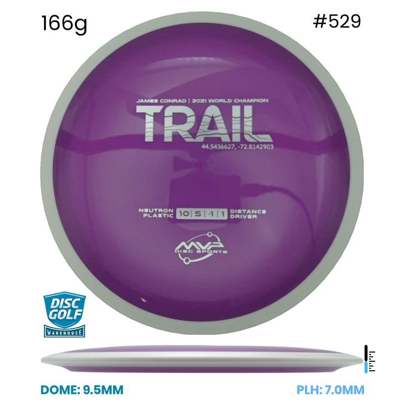Disc Golf Warehouse MVP Trail - Neutron Plastic Purple/Silver 166g