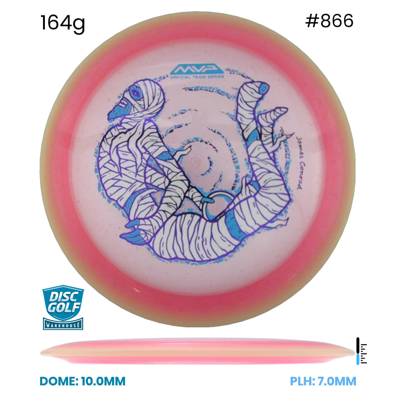 Disc Golf Warehouse MVP Trail - Particle Proton Plastic - James Conrad Halloween Team Series Pink/Blue Metallic, Purple Metallic 164g