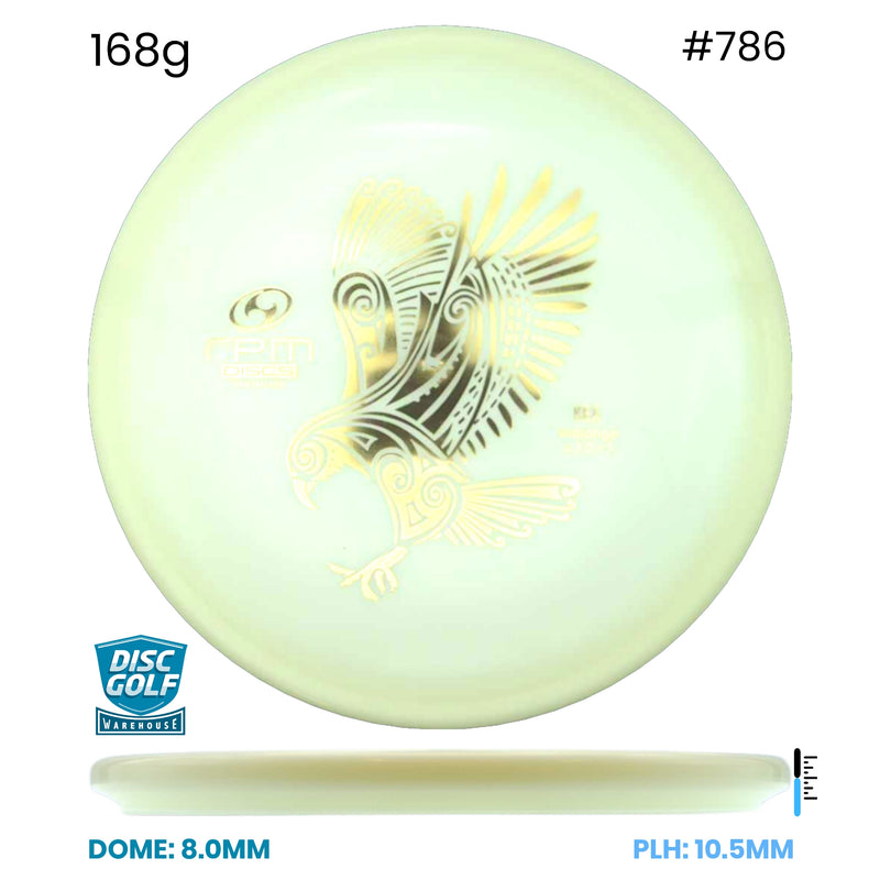 Disc Golf Warehouse RPM Kea - Glow Plastic Glow/Gold 168g