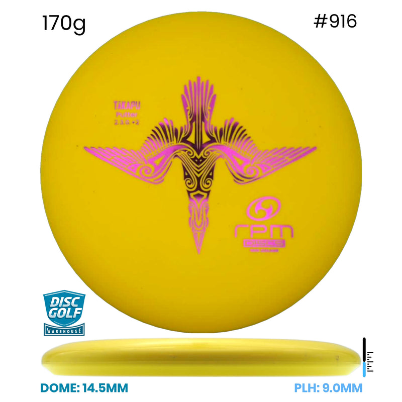 Disc Golf Warehouse RPM Tākapu - Strata Plastic Yellow/Purple Metallic 170g