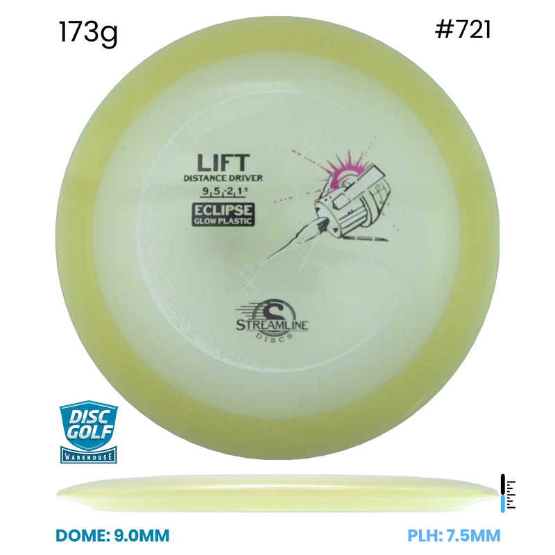 Disc Golf Warehouse Streamline Lift - Eclipse Glow Plastic Glow 173g
