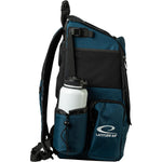 Latitude 64 Core Pro E3 Kristin Lätt signature backpack, side view with water bottle