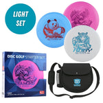 Latitude 64 Zero Gravity 3 Disc Ultra Light Starter Set with box and DGW Starter Bag, Black — Pure, Fuse and Explorer discs